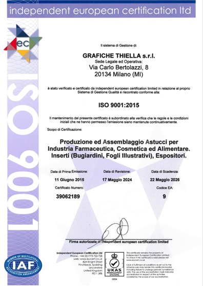 Certificazione ISO 9001 Grafiche Thiella